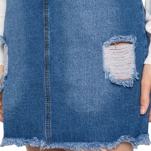 Custom <strong>Dungaree</strong> Denim <strong>Dress</strong> <strong>for</strong> <strong>Women</strong> Mini Overall <strong>Dress</strong> Destroyed Denim Overall <strong>Dress</strong> - Product Image 5