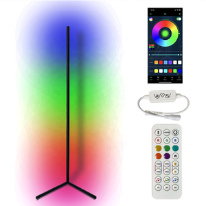 56 "RGB Color Changing Minimalism âm nhạc Sync điều khiển từ xa ứng dụng thường vụ LED góc môi trường xung quanh ánh sáng Đèn sàn - Product Image 3