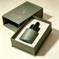 Flacon compte-gouttes en verre vide rechargeable de luxe 20ml 40ml 50ml avec bouchon noir pour emballage d'émulsion bronzante, huile pour cheveux et corps, et soins de la peau