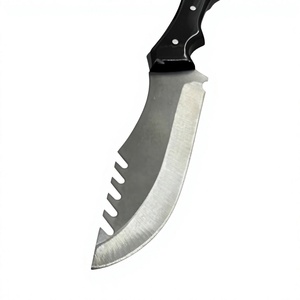 Fixed Blade Durable Camping Knife Stainless Steel Partially Serrated Edge Black Micarta Handle Leather Sheath Hiking Lightweight - Product Image 4