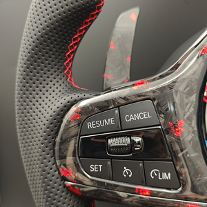 Volante LED in Carbonio Forgiato Rosso Personalizzato per <span class=keywords><strong>BMW</strong></span> <span class=keywords><strong>G11</strong></span> G20 G21 G22 G30 M2 G87 M3 G80 G81 M4 G42 G82 M5 F90 G05 G06 X3M F97 - Product Image 4