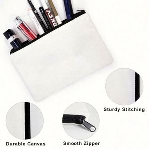 Estuche de Lona de Algodón Ecológico con Cremallera y Logotipo Personalizado para Cosméticos y Maquillaje, Estilo de Dibujos Animados de Moda - Product Image 4