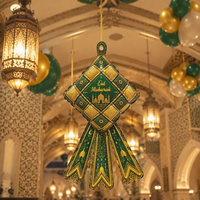 Ballons en aluminium Eid Mubarak : lot de ballons en forme de croissant, étoile et lanterne de mosquée pour les fêtes du Ramadan et de l'Aïd al-Adha