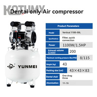 Petit compresseur d'air silencieux sans huile, pompe à air dentaire professionnelle