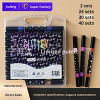 Marqueur à paillettes à double tête Enfants Étudiants 24 48 Couleurs Papeterie créative Cadeau Facile à colorier Marqueurs Glink