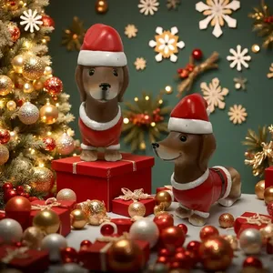 エレガントな樹脂収集可能ソーセージ犬像クリスマス装飾工芸品 - Product Image 2