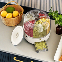 Boîte de Rangement à Céréales Rotative de Qualité Alimentaire, Seau à Grains Scellé pour Usage Domestique, Protection Contre les Insectes et l'Humidité