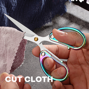 Kéo văn phòng nhỏ bằng thép không gỉ dành cho trẻ em, học sinh, gia đình, làm thủ công, cắt giấy, cắt bài tập, cán kim loại - Product Image 2