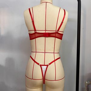 Women's Sexy Embroidered Flowers Fun Underwear Mesh Mesh Comfortable <b>Perspective</b> Gathering Bra Set Women's Clothing - Product Image 4