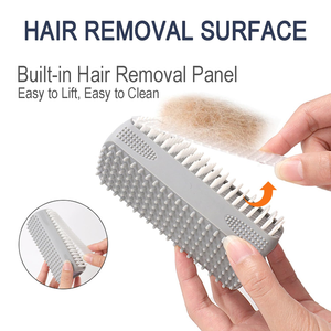 Multi-Functional Triangle Silicone <b>Pet</b> <b>Brush</b> Soft Grooming, Bath and Massage <b>Brush</b> for Dogs & Cats with Hanging Hole - Product Image 2