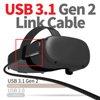Pour Oculus pour Quest 2 accessoires pur cuivre USB 3.2 Gen 1 câble de liaison Nylon Charge rapide transfert de données 3M 5M Type C VR cordon