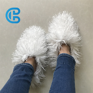 Mode fourrure pantoufle femmes chaussures mongol <span class=keywords><strong>peau</strong></span> de <span class=keywords><strong>mouton</strong></span> diapositives fourrure en peluche maison sandales hiver diapositives pantoufle en gros - Product Image 5