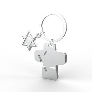 Wholesales Low Price Luxury Pearl Silver Cross Gifts Keyrings <b>Metal</b> <b>Crafts</b> Keyholder for Luggage Tag - Product Image 1