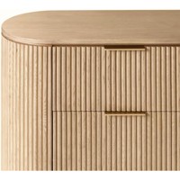 Commode de chambre à coucher Byron à 6 tiroirs en chêne massif moderne avec armoire de rangement à 6 tiroirs pour salon
