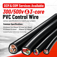 Câble souple RVV gainé PVC 3 conducteurs 3x0,5mm² 300/500V en cuivre toronné pour contrôleurs de température de bâtiment