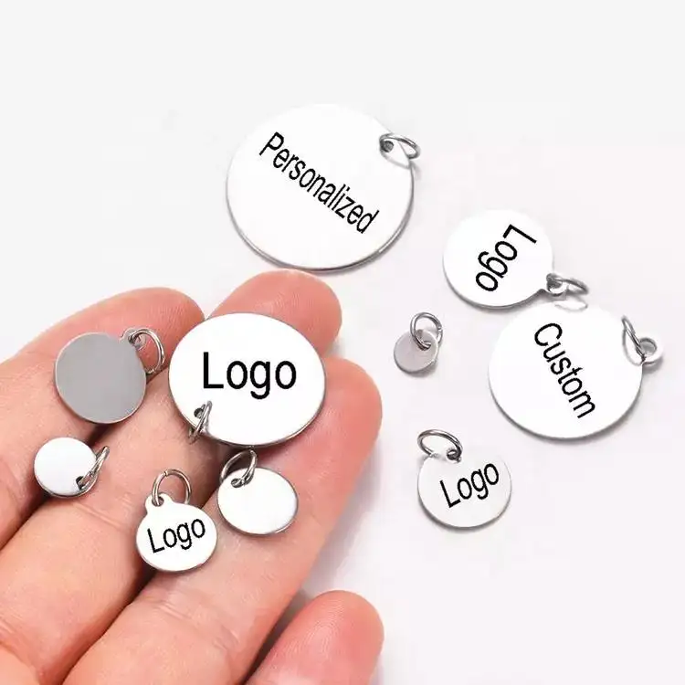 Mirror Polish Custom High Quality Jewelry Designer Charms Bracelet Custom Pendants Engraved Logo Tag Charms