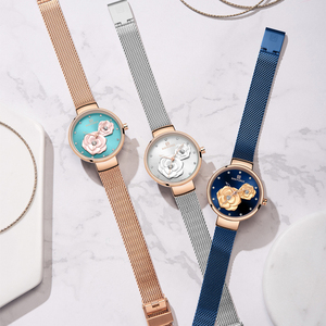 NAVIFORCE 5013 Set di Orologi Originali da <span class=keywords><strong>Donna</strong></span>, <span class=keywords><strong>Orologio</strong></span> con Bracciali, Quadrante <span class=keywords><strong>Piccolo</strong></span> con Fiori e Diamanti, <span class=keywords><strong>Orologio</strong></span> da Polso al Quarzo di Lusso - Product Image 2