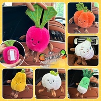 Aimants de réfrigérateur en peluche personnalisables, pendentifs de voiture, jouets en peluche de fruits et légumes de dessin animé pour trottinette électrique et moto