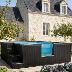 สระว่ายน้ำคอนเทนเนอร์ขนาดเล็กแบบเคลื่อนย้ายได้สำหรับครอบครัว ขนาด 20 ฟุต สระว่ายน้ำคอนเทนเนอร์กลางแจ้งสุดหรู - Product Image 3