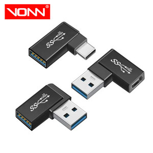 Curva de 90 grados ángulo recto USB3.0 <span class=keywords><strong>USB</strong></span> hembra a <span class=keywords><strong>USB</strong></span> TIPO <span class=keywords><strong>C</strong></span> Adaptador hembra tipo <span class=keywords><strong>C</strong></span> para computadora portátil Tablet Phone - Product Image 1