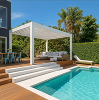 Pergola Bioclimatique Motorisée en Aluminium 147 à Lames Orientables 2.5x3 3x3 3x3.6 3x4 3x6 pour Extérieur, Gazebo, Pavillon