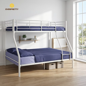 Lit superposé en métal à tubes ronds, taille Queen, pour mobilier de co-living, dortoirs, écoles, appartements et auberges - Product Image 1