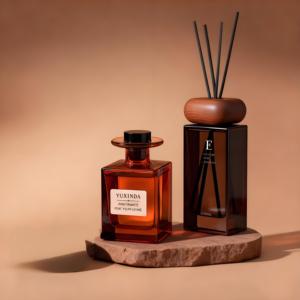 Deluxe Cao Cấp 100Ml Nâu Vuông Hương Thơm Reed Khuếch Tán Chai Thủy Tinh Với Bơm Phun Nắp Bơm Lại Frost Bề Mặt Stopper - Product Image 6