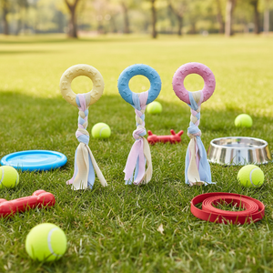 Giocattolo per Cani Resistente ai Morsi, Ecologico, Indistruttibile in Corda di Cotone, Giocattolo per la Pulizia dei Denti e la Dentizione per Teddy Bichon, Accessori per Animali Domestici - Product Image 1