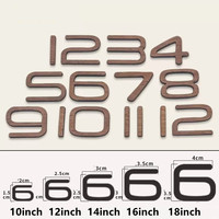 Set Angka 1-12 Emas Hitam Lebih Tebal Stiker Akrilik Kayu Walnut Angka Arab