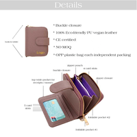 Hongbo Meilleure vente Mini porte-carte multifonctionnel portable en cuir de galet 12 couleurs avec bracelet en cuir