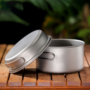 Olla de Titanio Puro, Sartén para Exteriores, Vaporera para <span class=keywords><strong>Camping</strong></span>, Olla para Sopa, Material de Titanio Puro para Viajes y <span class=keywords><strong>Camping</strong></span> - Product Image 6