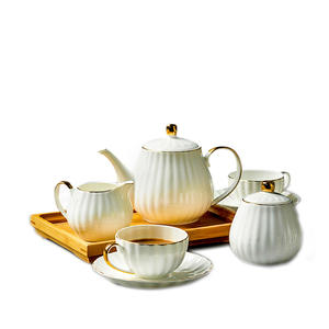 European-style Bone China <b>Coffee</b> suit <b>Coffee</b> Cup Embossed Gold Vintage European-style 15 Head Creative <b>Gift</b> suit Cup - Product Image 5