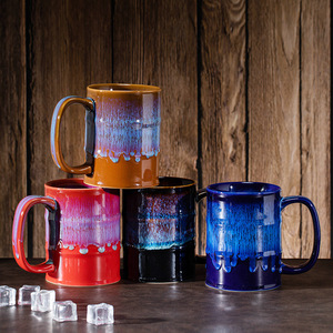Ceramic Kiln Change <strong>Mug</strong> Creative Flow Glaze Large Capacity 600ml/20oz National Trend Design Water Beer Tea Cup for Parties - Product Image 1