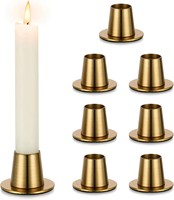 Support de bougie conique en métal mini, finition or et noir, pour décoration de fêtes