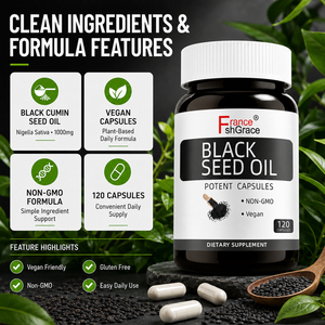 Fabricante de Marca Privada, Suplemento de Aceite de Semillas Negras para el Crecimiento del Cabello para Hombres y Mujeres, Cápsulas de Aceite de Semillas Negras para el Cuidado de la Salud - Product Image 6