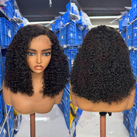 Perruque Pixie Bouclée à 300% de Densité en Cheveux Humains, Perruques Frontales en Dentelle Sans Colle, Boucles Pixie 100% Cheveux Humains, Perruques Frontales en Dentelle 13x4