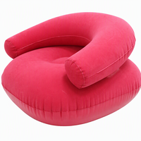 Canapé gonflable ergonomique en PVC floqué épaissi avec accoudoirs, fauteuil inclinable individuel en forme de U pour la maison et les voyages