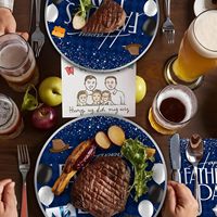 Service de table de luxe moderne très prisé pour la fête des Pères, vaisselle gaufrée pour 24 personnes, idéal pour le dîner et les décorations