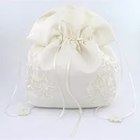 Borsa da sposa piccola borsa da sposa in raso di pizzo floreale impreziosito da perle