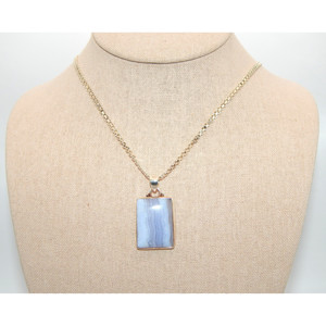 Catena bizantina piatta in argento Sterling 925 con ciondolo in agata - Product Image 1