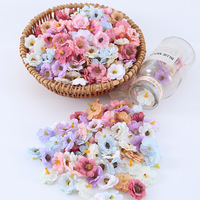 Bunga Sutra Buatan Tangan DIY Kelopak Bunga Mini Daisy Dekoratif Krisan Kecil Keberuntungan Cina