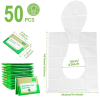 Housses de siège de toilette jetables écologiques, se dissolvant dans l'eau, protection sanitaire, format voyage, housses hygiéniques pour siège de toilette