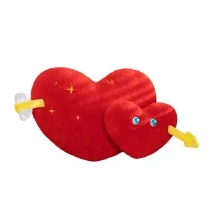 ガールフレンドのためのカスタムバレンタインデーソフトぬいぐるみ抱きしめるハート型ソファクッション枕