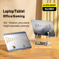 Support de plaque en acier au carbone rotatif à 360 ° pour ordinateur portable et ordinateur portable de jeu avec fonction de levage conçue pour les tablettes PC
