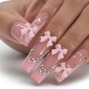 12 grilles de strass pour nail art, en verre, à dos plat, multicolores 3D, avec nœud papillon, style Kawaii, pour ongles en acrylique, DIY, effet bling-bling - Product Image 1