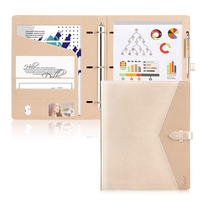 Porte-anneau personnalisé en cuir, portefeuille Business, pour présentation, Interview et conférence, porte-documents