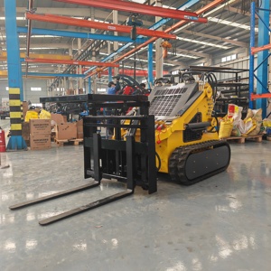 Minicargadora de dirección deslizante 380 lista para alquilar con motor de gasolina de bajas emisiones, neumáticos para césped, EPA, máquina de transporte de pacas de heno y cucharón reforzado - Product Image 4