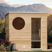 Sauna extérieur en bois massif au design moderne, apprécié des consommateurs, pour 2 à 4 personnes