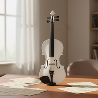 HUASHENG High Gloss OEM ODM String Music Instrument Violin 4/4 for Beginner Professional White Electric Violin
