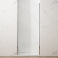 Portes de douche FUSA pour projets de salle de bain, porte pivotante en verre, aluminium, verre de 6 mm, acier inoxydable 304, utilisation commerciale pour hôtel